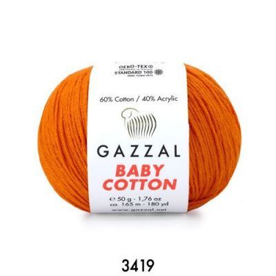 GAZZAL  BABY COTTON   3419  - 60% Хлопок, 40% Акрил 50 г/165 м