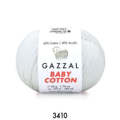 GAZZAL  BABY COTTON   3410  - 60% Хлопок, 40% Акрил 50 г/165 м