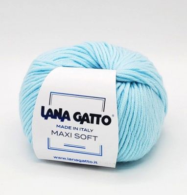 Lana Gatto Maxi Soft (14545 небесно-голубой) 100% меринос экстрафайн 50 г/90 м